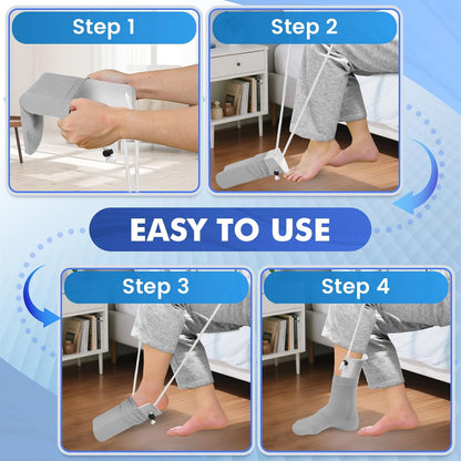 Sock Aid for Seniors, No Bending Sock Helper Device for Putting On Socks