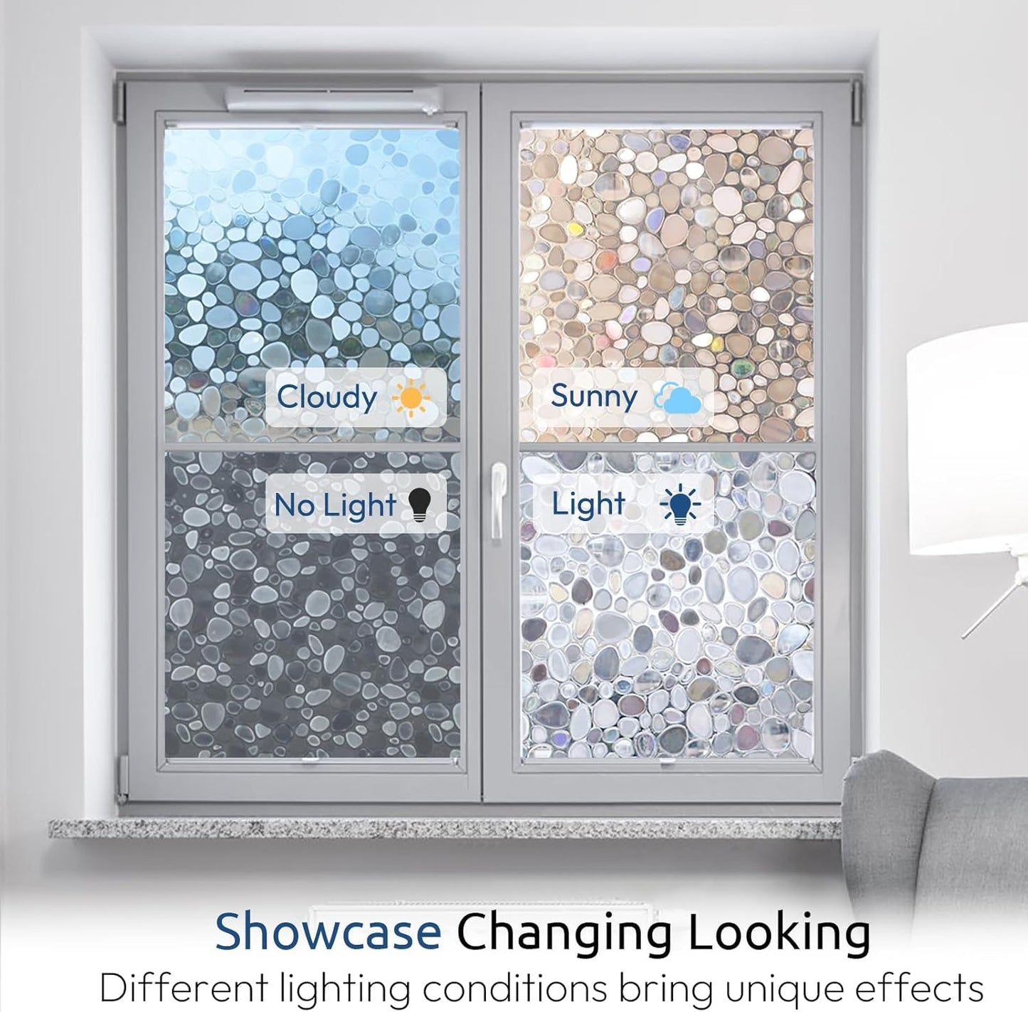 rabbitgoo Blackout Window Film Room Darkening Light Blocking 17.5" x 78.7" | Removable Static Cling without Glue, Tint & Privacy Film for Window Inside, Day & Night Sleep for Home Garage Bedroom House