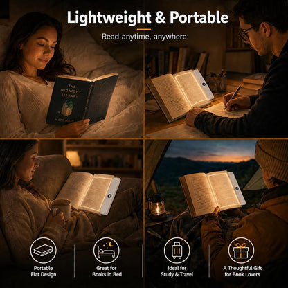 Smart 2 in 1 LED Book Light & Night Light, with 3 Colors, Stepless Dimming