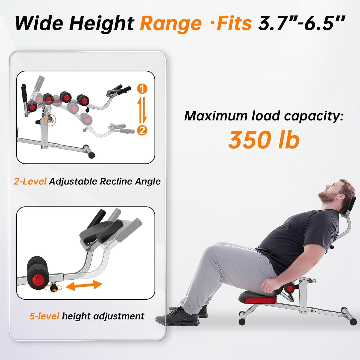 seanleecore Inversion Table for Back Pain Relief - 350lbs Capacity, Improve Posture and Spinal Health - Ideal for Home and Gym Use