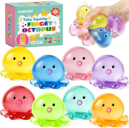VISCOO 16 Pack Octopus Stress Balls for Kids, Slow Rising Squishy Toys