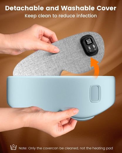 Cordless Heated Eye Mask, 4 Temp Timed Shutdown for Dry Eyes & Sleep Relief