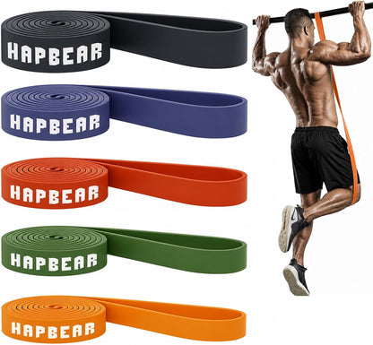 HAPBEAR Pull Up Assistance Bands - Pull Up Bands - Resistance Bands - Exercise Bands Resistance Bands Set of 5 - Workout Bands for Working Out, Stretching, Muscle Training