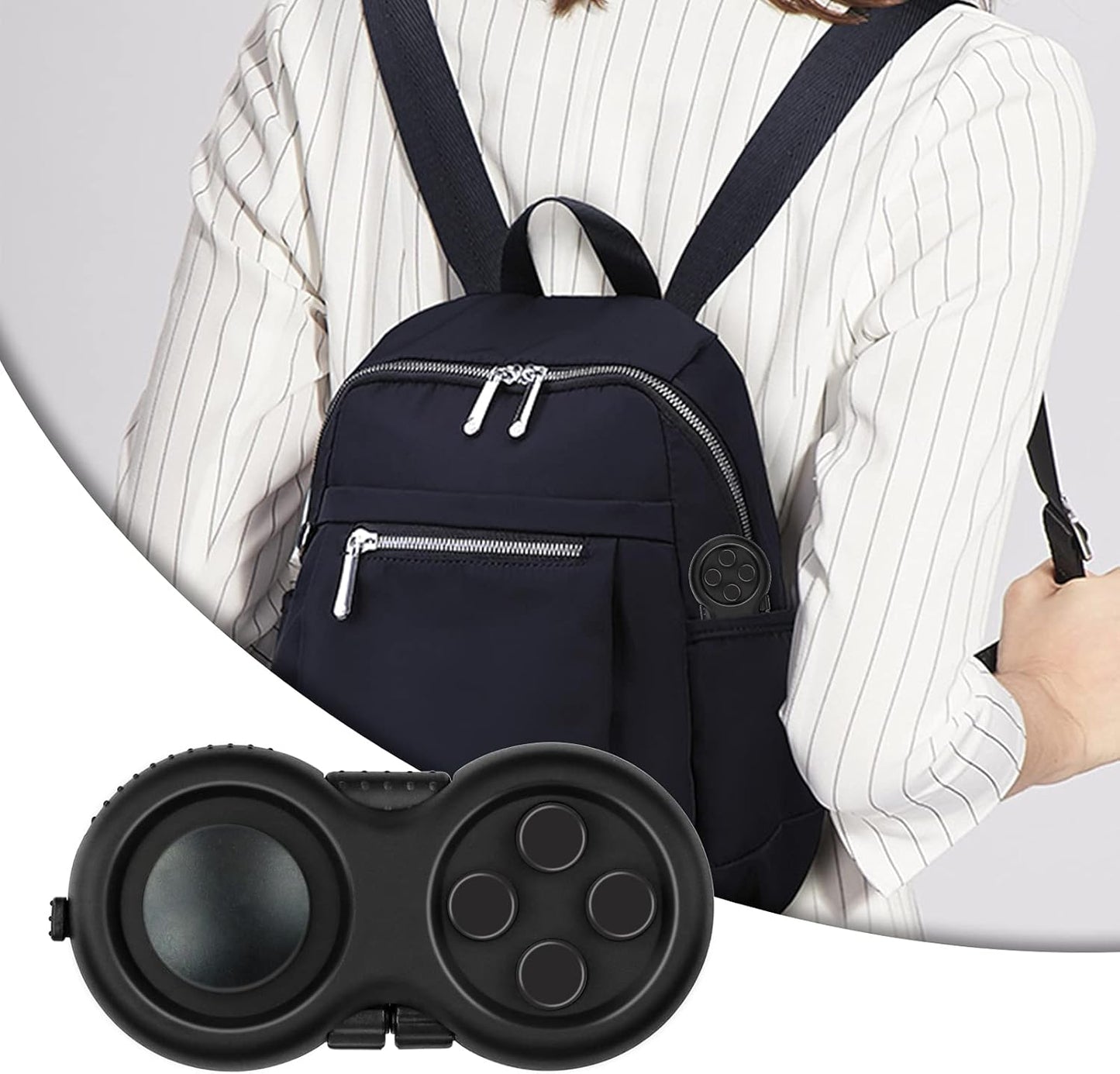 Original Fidget Toy Game, Rubberized Classical Controller Fidget Concentration Toy with 8-Fidget Functions and Lanyard - Excellent for Relieving Stress and Anxiety