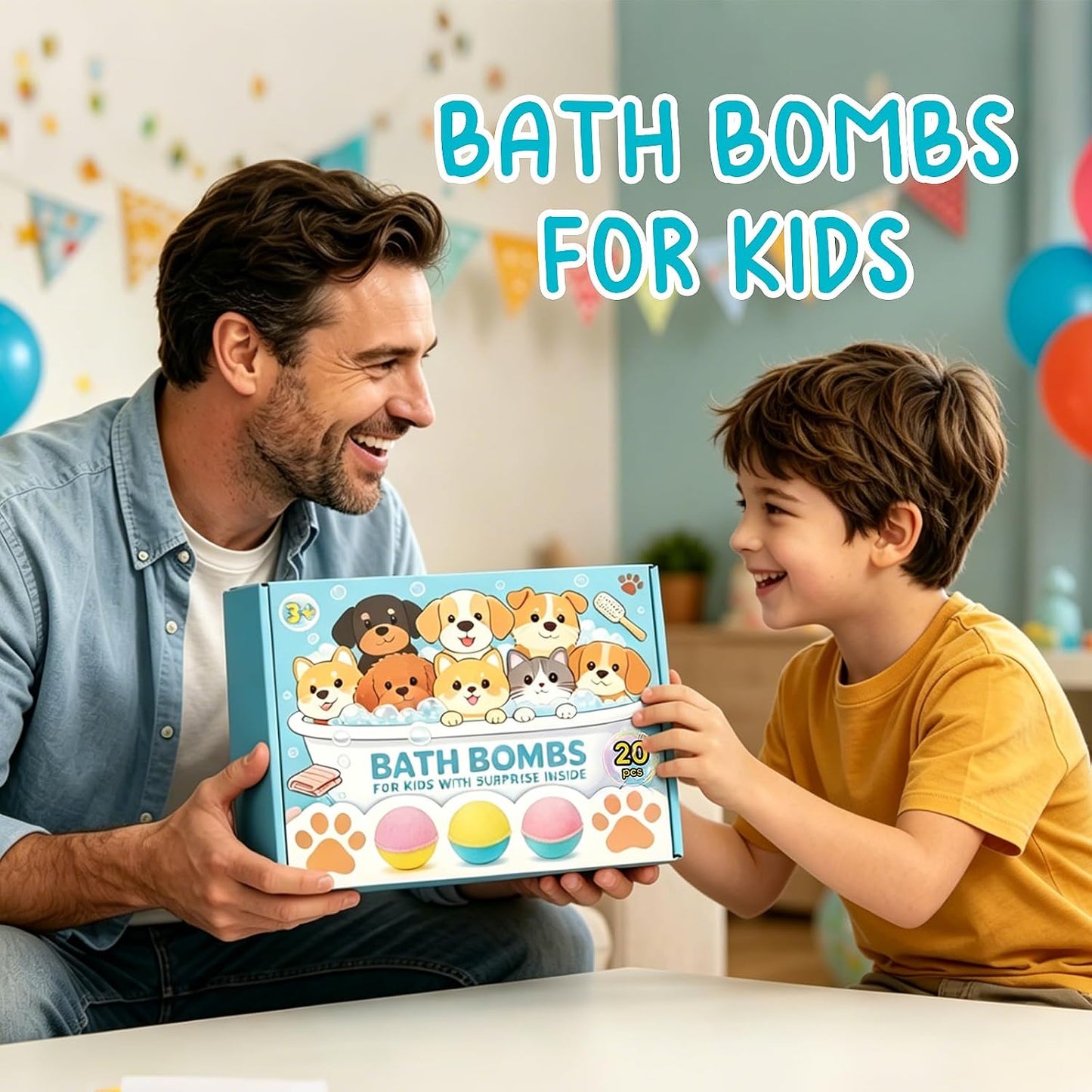 20 Pack Bath Bombs for Kids with Surprise Inside Bubble Bath Toys Organic Natural Bath Bombs Set Easter Basket Stuffers Birthday Christmas Gift for Kids 3 4 5 6 7 8 Years Old Boys Toddlers Girls