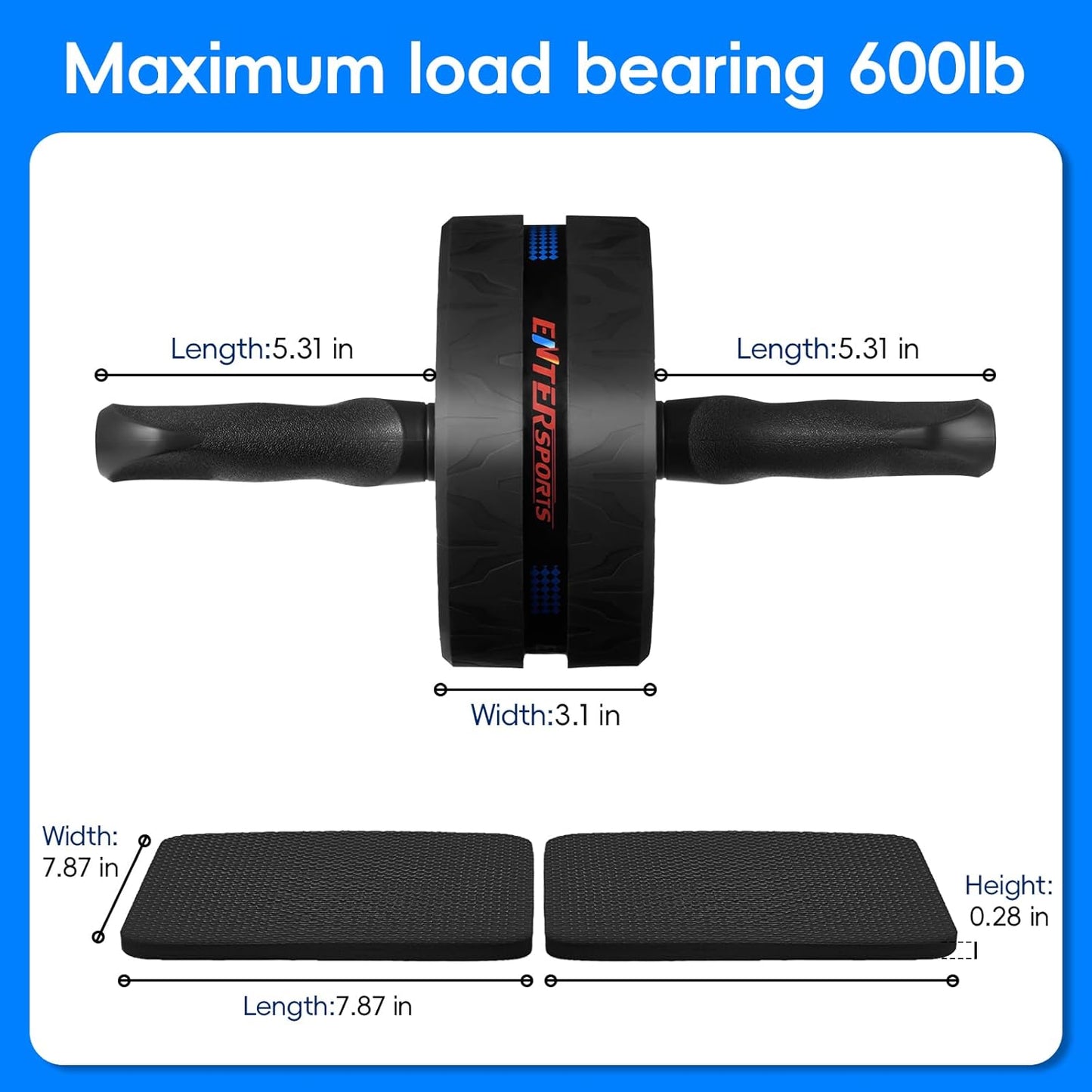 Ab Roller Wheel for Abs Workout - Abdominal Exercise Equipment with 2 Knee Pads for Home Gym, Core Strength Training, Fitness Equipment for Men & Women