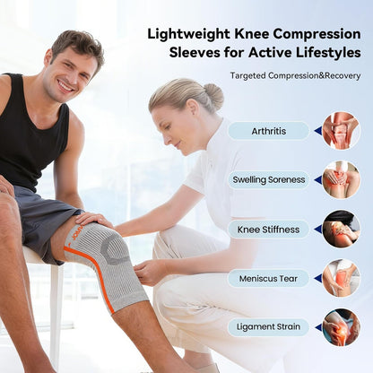 JOMVD Knee Compression Sleeve for Arthritis Pain – Knee Brace for Knee Pain Relief, Meniscus Tear, Inflammation, Circulation, Swelling & Injury Recovery – Anti-Slip Breathable Support for Women & Men,Medium
