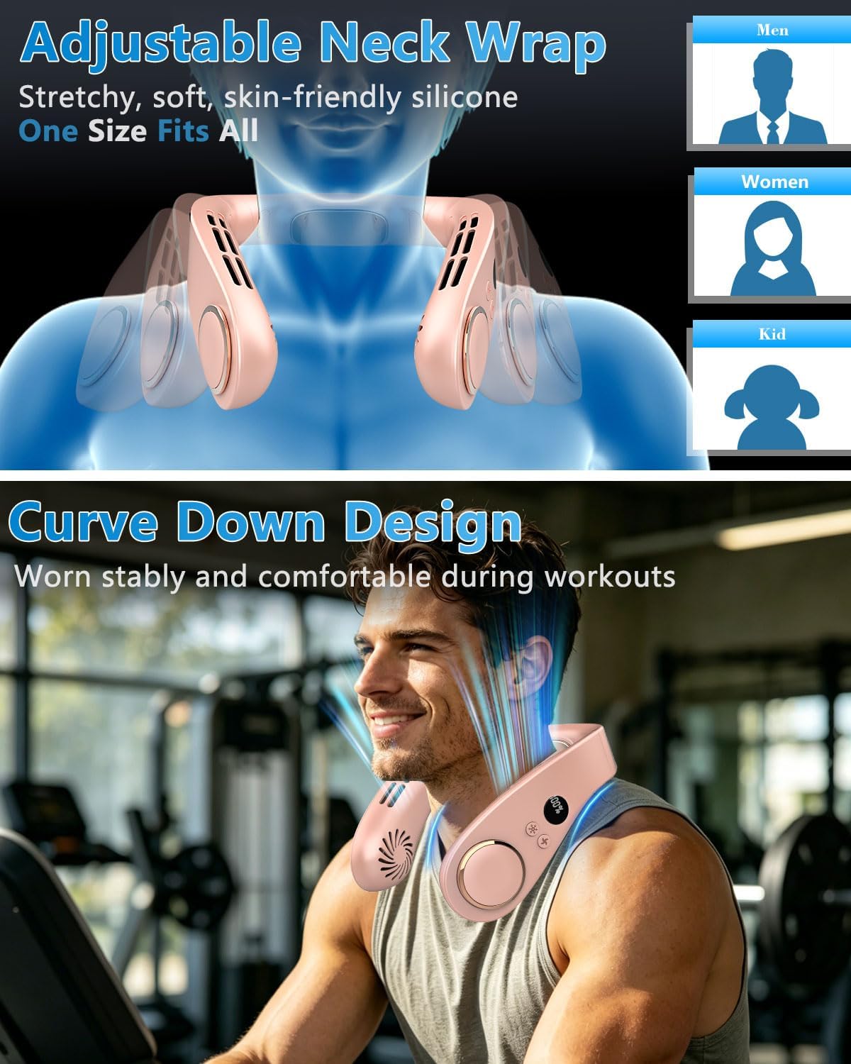 Portable Fan Clip on Pants-Personal Little Light Weight Waist Fan Coolclip Belt Hip Pocket Hard Hat,Wireless Wear Charging Battery Powered Quiet Undershirt Waist Band Coolclip Fans Adult Kid White