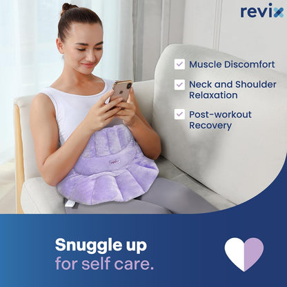 REVIX Microwave Heating Pad for Neck Shoulders and Back with Moist Heat, Weighted Microwavable Heated Neck Wrap Warmer, Scented