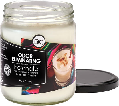 Vanilla Bean Odor Eliminating Highly Fragranced Candle - Eliminates 95% of Pet, Smoke, Food, and Other Smells Quickly - Up to 80 Hour Burn time - 12 Ounce Premium Soy Blend - Colors B
