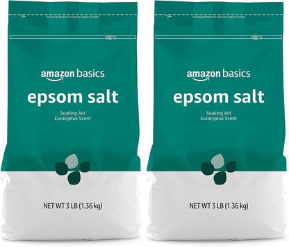 Amazon Basics Epsom Salt Soaking Aid, Eucalyptus Scented, 3 Pound