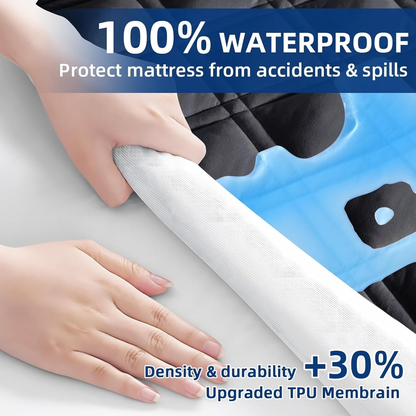 Queen Mattress Protector Waterproof, Mattress Pad Fitted Deep Pocket 8"-21"
