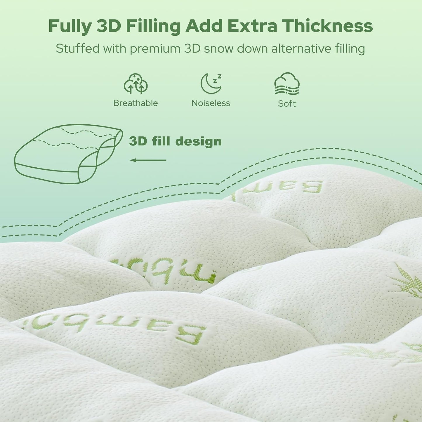 BEDLORE King Mattress Topper Viscose Derived from Bamboo, Thick Pillow Top Mattress Pad with Stretchable Pockets for 6"-18" Mattress, Soft Breathable Mattress Topper for Back Pain Relief(Dark Gray)