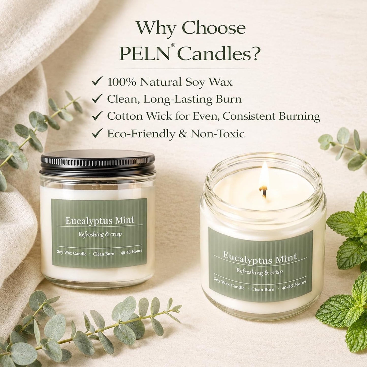 Scented Candles Gift Set, Long Lasting 6 Pack Aromatherapy Candles for Home, 42 oz 300 Hour Burn, Lavender Jasmine Vanilla Sage Sandalwood Rose Eucalyptus Mint, Gifts for Women