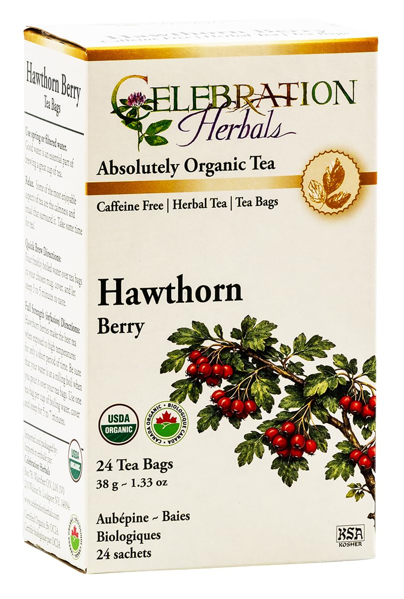 Celebration Herbals Organic Hawthorne Berries Tea Bags 24 Count