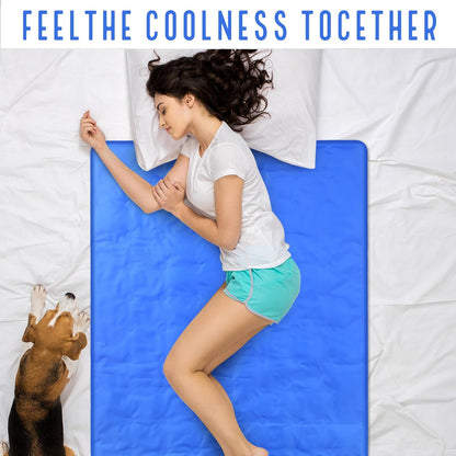Drydiet Cooling Pad Mat for Bed Cooling Mattress Pad Gel for Sleep, Summer Hot Flashes, Adult, Pets, No Water or Electricity Required(Plain,48 x 28 Inch,Light Blue)