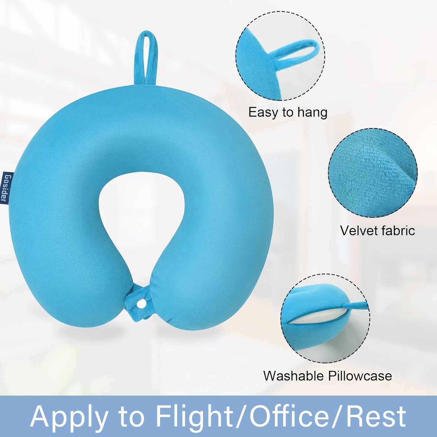 Neck Pillows for Sleeping Travel Pink Travel Pillow Comfortable U Shape Memory Foam Pillows Neck and Head Support Portable Travel Neck Pillow Suitable for Planes, Trains, Self-Driving Cars