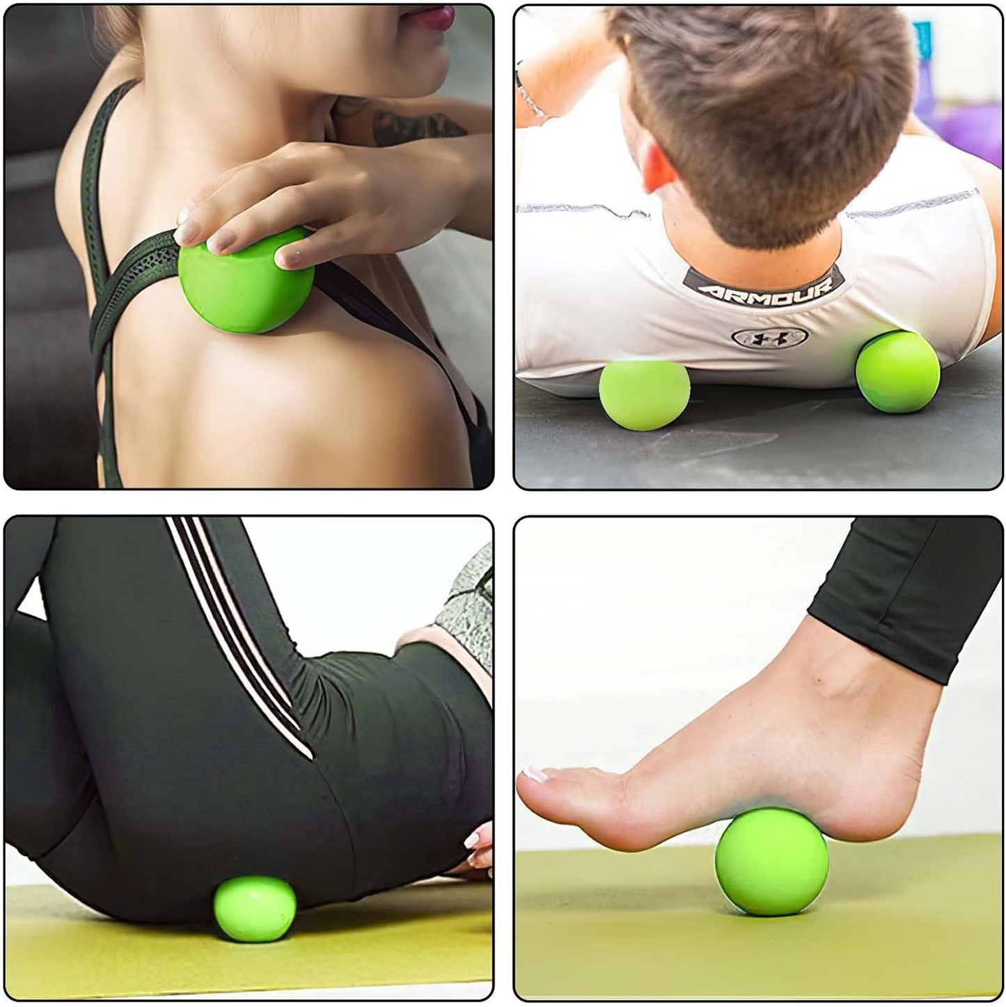 WOVTE Massage Lacrosse Ball for Sore Muscles, Shoulders, Neck, Back, Foot, Body, Deep Tissue, Trigger Point, Muscle Knots, Yoga and Myofascial Release (Blue)