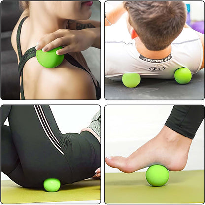 WOVTE Massage Lacrosse Ball for Sore Muscles, Shoulders, Neck, Back, Foot, Body, Deep Tissue, Trigger Point, Muscle Knots, Yoga and Myofascial Release (Blue)