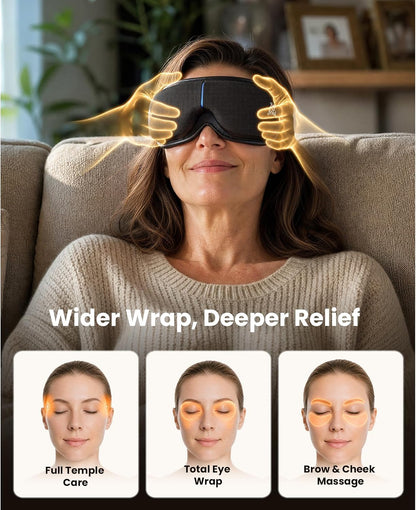 BOB AND BRAD Eye Massager with Heat and Cooling, FSA Eligible HSA Birthday Gifts for Women Men, Heated Eye Massager for Migraine, Heated Eye Mask for Dry Eye Head Tension and Stress Relief