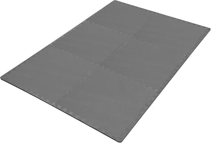 BalanceFrom Puzzle Exercise Mat 1/2" Thick, EVA Interlocking Foam Floor | Tiles for Home Gym, Mat for Home Workout Equipment, Floor Padding for Kids, Black, 24 in x 24 in x 1/2 in, 144 Sq Ft-36 Tiles