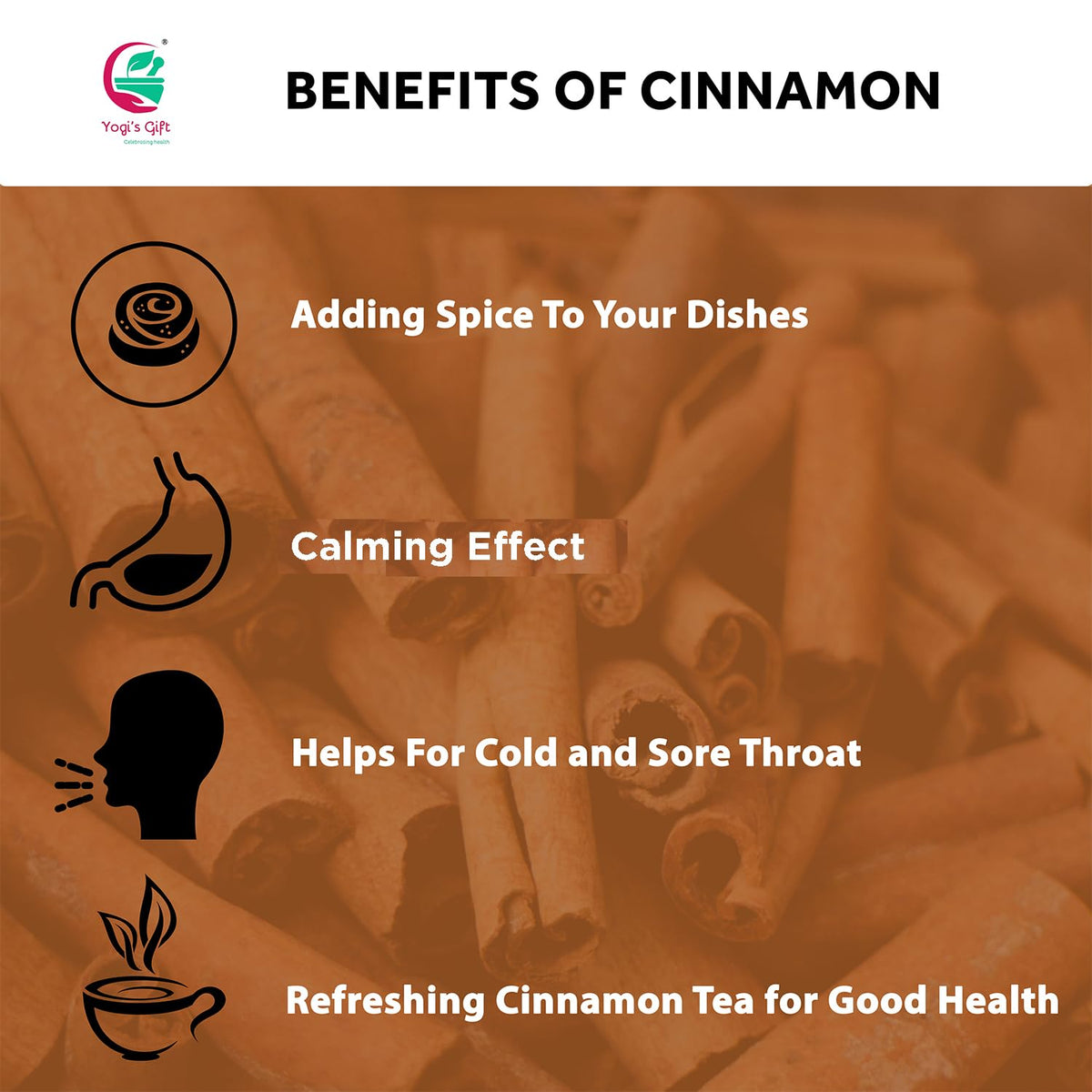 Yogi's Gift Crushed Cinnamon Bark 1 lb, Premium Chips for Tea & Cooking