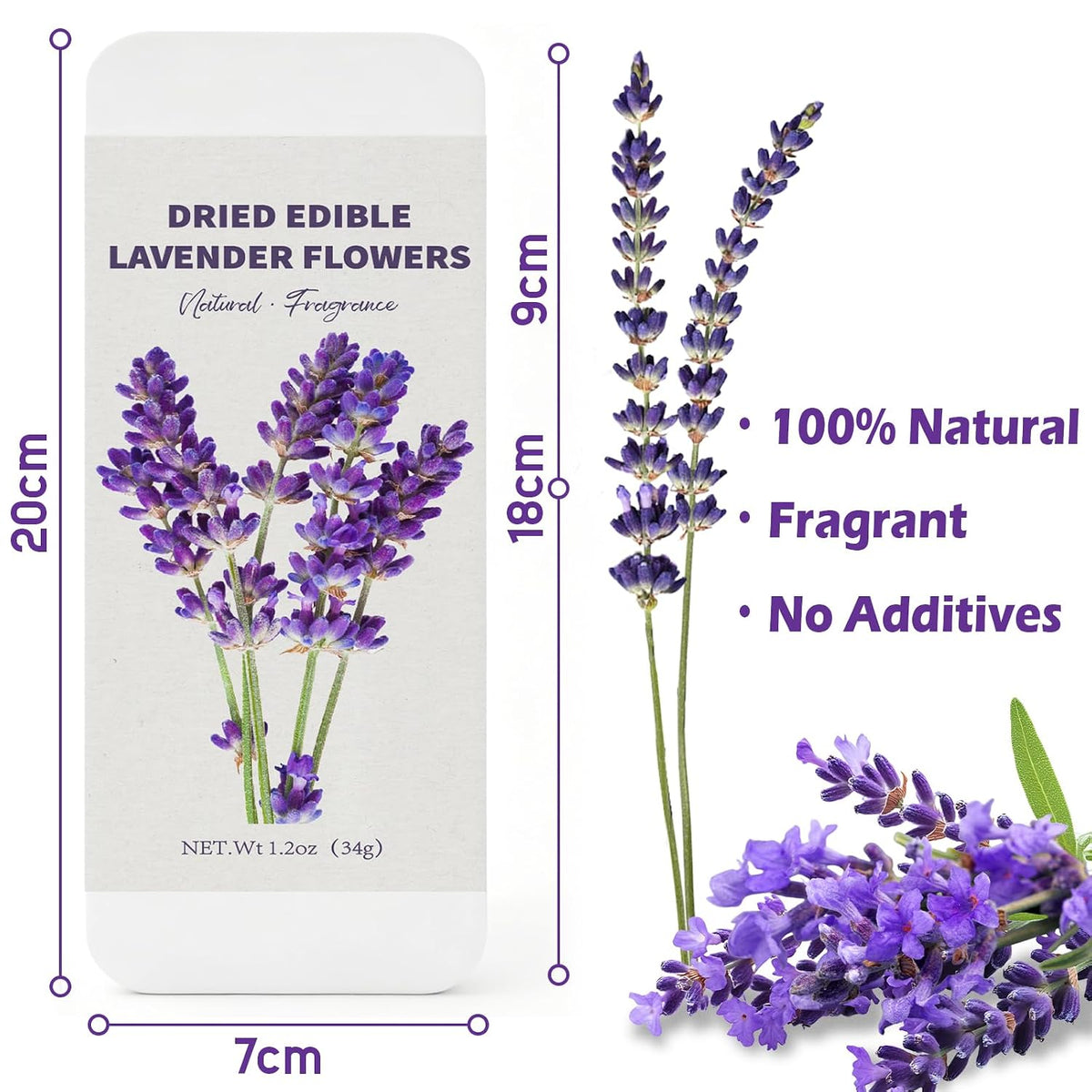 80+ Edible Dried Lavender Sprigs for Cocktail Garnish & Cake Decorating