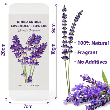 80+ Edible Dried Lavender Sprigs for Cocktail Garnish & Cake Decorating