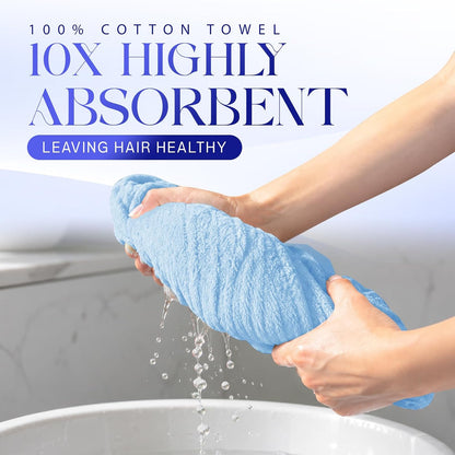 Lili&James 100% Cotton Hair Towel Wrap for Women & Kids – 420 GSM Quick Dry Hair Turban with Double Button Loop, Anti Frizz Non Microfiber Hair Drying Towel for Curly, Long & Thick Hair (Lilac)