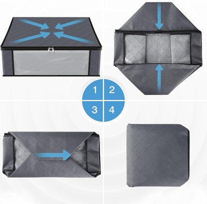 HomeHacks Clothes Organizer Storage Bags, 35L Storage Bins, Gray