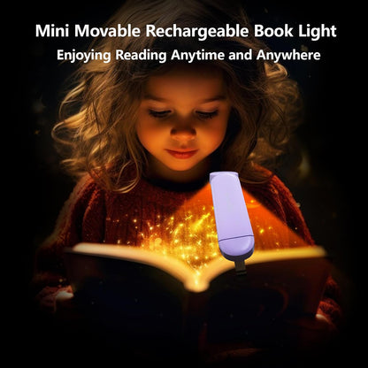 VAVOFO USB Rechargeable Book Light, Blue Light Blocking, Amber Clip-On Bookmark Shaped Reading Light, Eye Care 6 LEDs With 9 Lighting Modes for Bookworms (Grey)