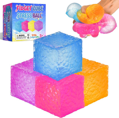4 Packs Stress Balls for Kids Adult, Stretch and Squeeze Stress Balls for Anxiety Relief, Sensory Squishy Ball for Classroom Prizes Birthday Party Favor Gifts (Squeeze Ball)