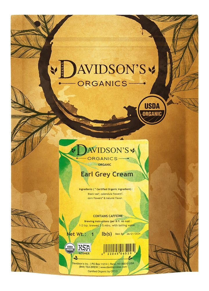 Davidson's Organics, Earl Grey Cream, Loose Leaf Tea, 16-Ounce Bag