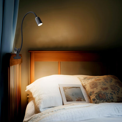 DAMI LED Reading Light for Bed Headboard – Dimmable Clip-On Book Light with Flexible Gooseneck, Adjustable Color Temperature (3000/4000/6000K), USB-Powered Desk Lamp for Dorms and Home