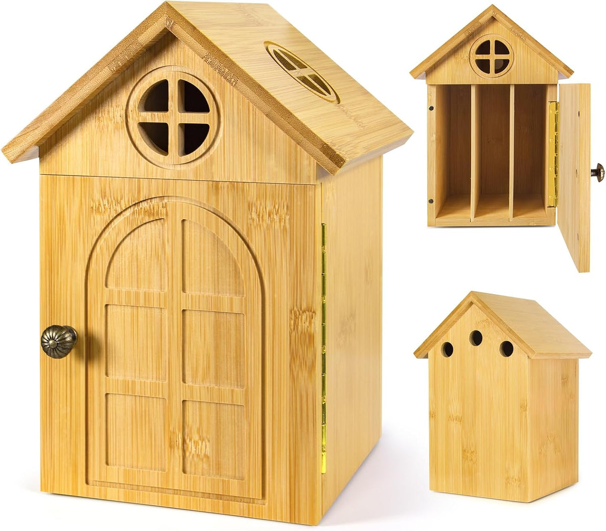 Cell Phone Box for Family Time — Premium Bamboo Phone Storage Box with Charging Ports, Holds Up to 6 Phones Self-Discipline Phone Holder Helps Children and Adults Regain Focus Decorative