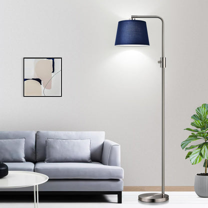 【Upgraded】 Dimmable Floor Lamp, 1000 Lumens LED Edison Bulb Included, Arc Floor Lamps for Living Room Modern Standing Lamp with Linen Shade, Tall Lamp for Bedroom Office Dining Room- Black