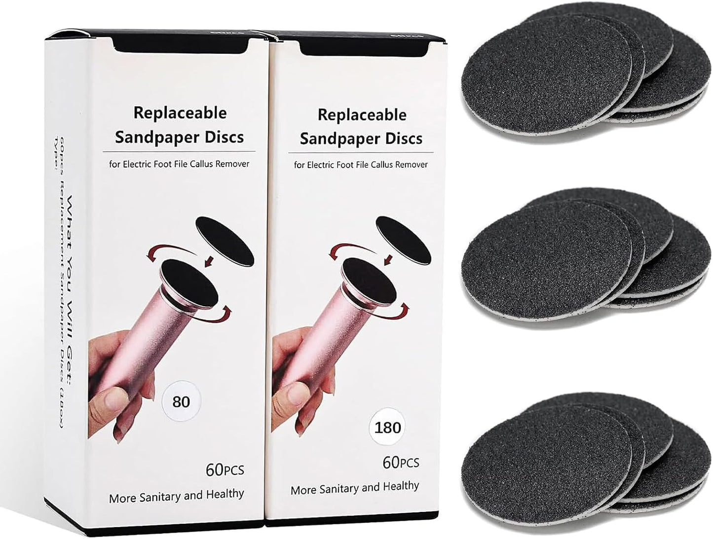 Upgraded Electric Callus Remover for Feet (Adjustable Speed) Professional Electric Foot File Foot Sander Foot Grinder for Dead Skin Pedicure Tools with 60 Replaceable Sandpaper, Black