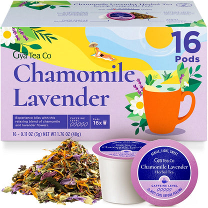 Chamomile Lavender Pod 16 Count-100% Natural Caffeine Free Herbal Tea