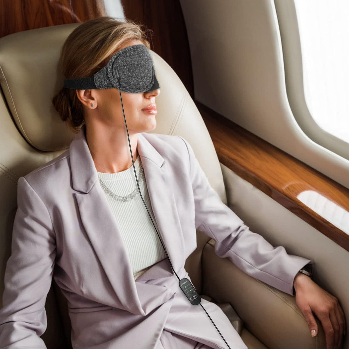 DR.PREPARE Heated Eye Mask With Temperature & Timer Control, USB Warm Compress for Dry Eyes, Sleep, Blepharitis, Dark Circles, MGD and Puffy Eyes - Earplugs Included
