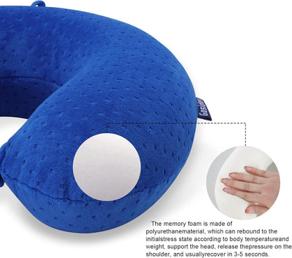 Neck Pillows for Sleeping Travel Pink Travel Pillow Comfortable U Shape Memory Foam Pillows Neck and Head Support Portable Travel Neck Pillow Suitable for Planes, Trains, Self-Driving Cars