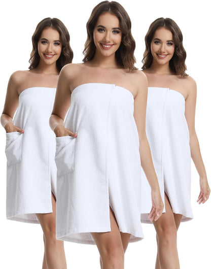 Xeoxarel Lightweight Waffle Bath Towel Wraps for Women after Shower