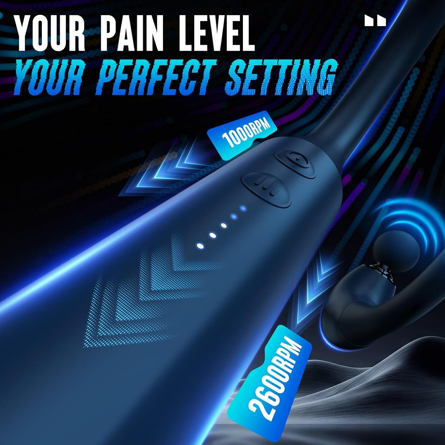 FVZ Massage Gun with Upgraded Extension Handle, Portable 10MM Massage Gun Deep Tissue, Back Massager, Muscles/Neck/Shoulders/Waist/Legs Massager, Gifts for Men