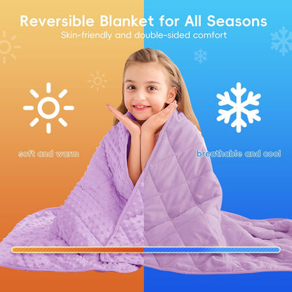 yescool Weighted Lap Pad 2 lb Blue Small Lap Blanket, Weighted Lap Blanket Cooling Heating Weighted Throw Blankets, Minky Blankets Gifts for Travel Outdoor Indoor, 20 * 30in