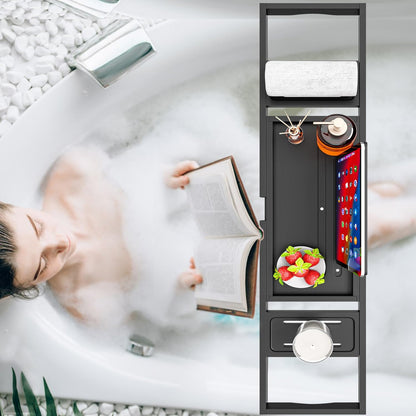 Banlilu Bathtub Tray - Bath Tray Expandable - Bath Tub Tray Table for Bathtub, Ajustable Size, Fits Most Tubs
