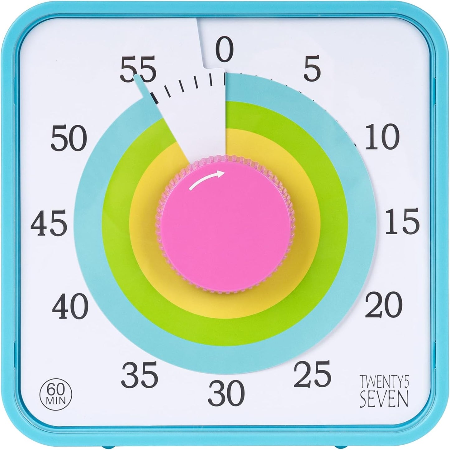 Visual Timer 7.5 inch; 60 Minute 1 Hour Countdown Timer for Kids Classroom Teaching Tool Home Office Meeting, Mechanical Countdown Clock for Exam Time Management Magnetic, Navy Blue with Colorful Disc