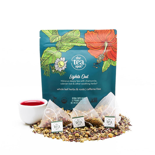 The Tea Spot Organic Lights Out Tea | Caffeine-Free 15 Tea Bags, Pack of 1