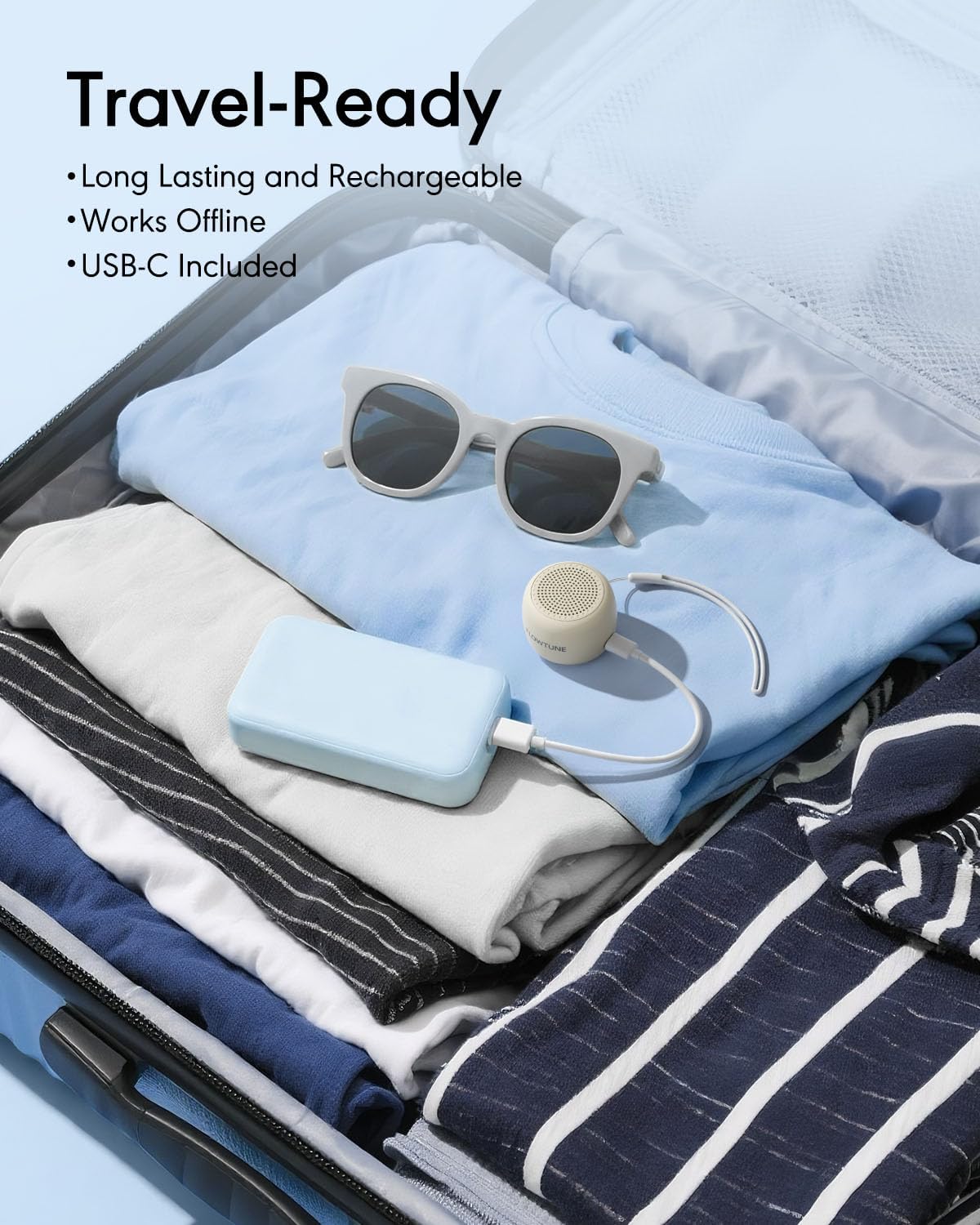 FLOWTUNE Sound Machine White Noise Machine for Baby Adults, 18 Non-looping Sounds, Timer, Memory Function, Portable Sleep Sound Therapy Gift (Mint Green)