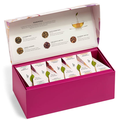 Tea Forte Premium Presentation Box Gift Set Sampler, 20 Count, Assorted Blends Individually Wrapped Handcrafted Pyramid Infuser Bags, Frank Lloyd Wright