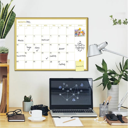 Gold Weekly Dry Erase Board for Wall,12"x16",Gold Metal Frame Weekly Planner Whiteboard for to Do List, Memo, School, Home, Office, Kitchen-GZ
