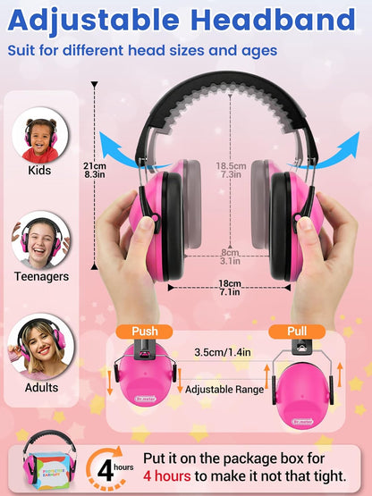 Dr.meter Ear Muffs for Noise Reduction: 27.4SNR Noise Cancelling Headphones for Kids Adults, EM100 Adjustable Hearing Protection Earmuffs for Monster Jam, Autism Sensory, Concerts, Fireworks